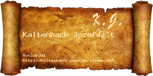 Kaltenbach Jozafát névjegykártya